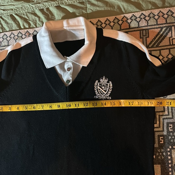 LRL long sleeve V neck knit sweater with polo collar - Picture 10 of 14